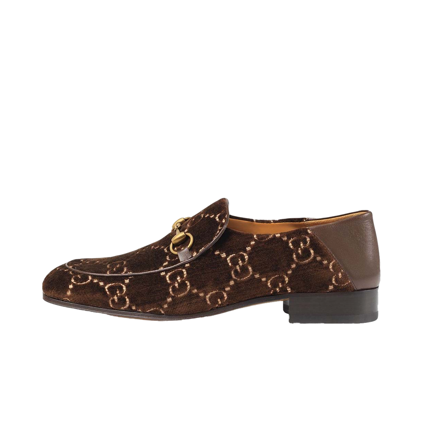 Sneakers og sko Gucci Jordaan Horsebit GG Velvet Loafer Brown Brun | 526298 9JT80 2093