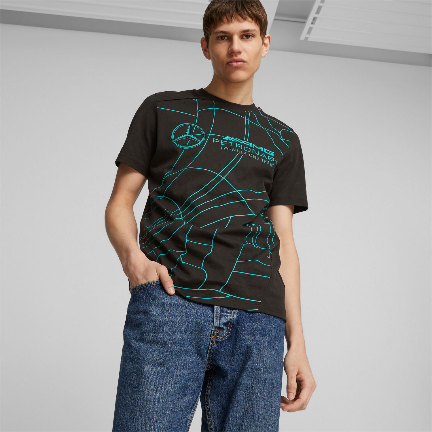 T-shirt Puma Mercedes-AMG PETRONAS Statement Motorsport T-Shirt Sort | 621129_01, 1