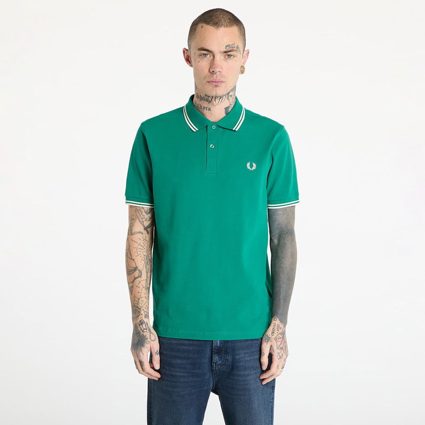 Polo skjorte Fred Perry Fred Perry Twin Tipped Shirt Grøn | M3600 Y37