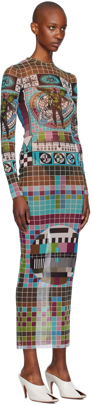 Kjole Jean Paul Gaultier Jean Paul Gaultier Printed Mesh Maxi Dress Flerfarvet | 24/31-F-RO264-T569-5090, 1