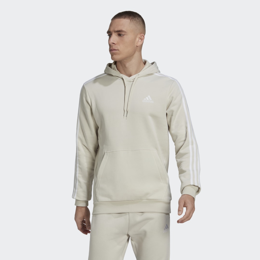 Sweatshirt adidas Performance Essentials Fleece 3-Stripes Hoodie Beige | HL2265, 0