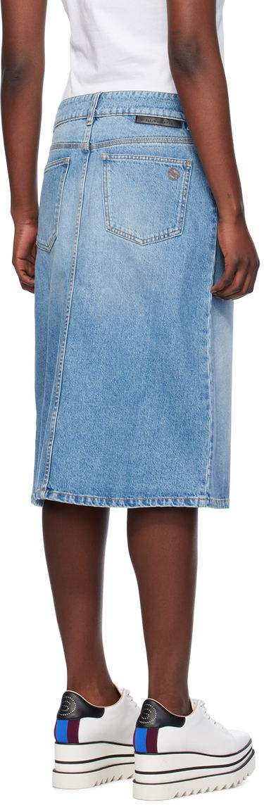 Nederdel Stella McCartney Stella McCartney Iconic Falabella Denim Midi Skirt Blå | 6D02403SPH56, 2