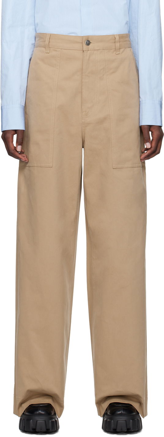 Bukser Moncler Straight Leg Trousers Beige | J20932A0001659803