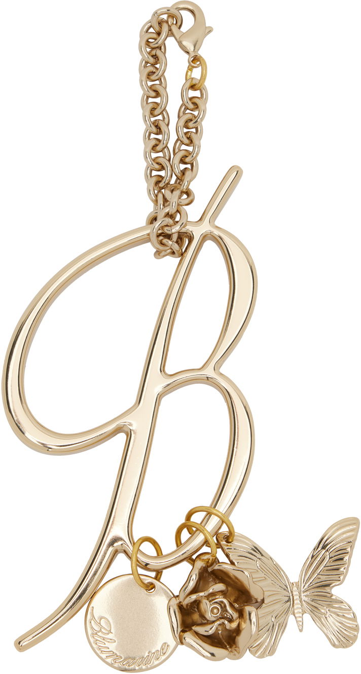 Nøgleringe Blumarine Blumarine Logo Letter "B" Keychain with Rose and Butterfly Charms Metalisk | P444W090A