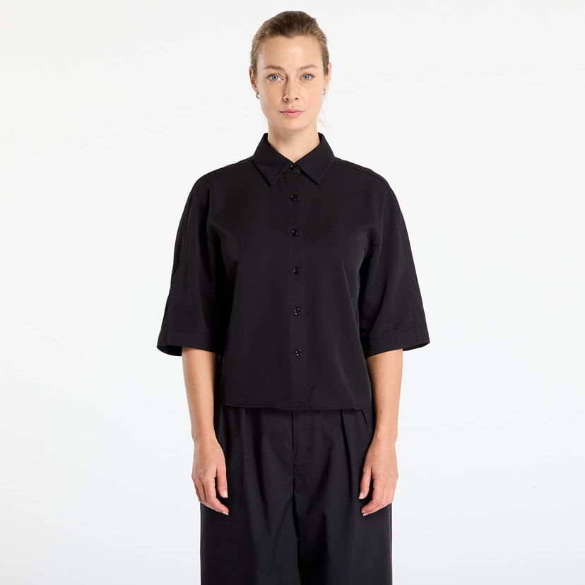 Skjorte Samsoe Samsoe Samargot Short Sleeve Collared Button-Up Shirt Sort | F25300084_CLR000021