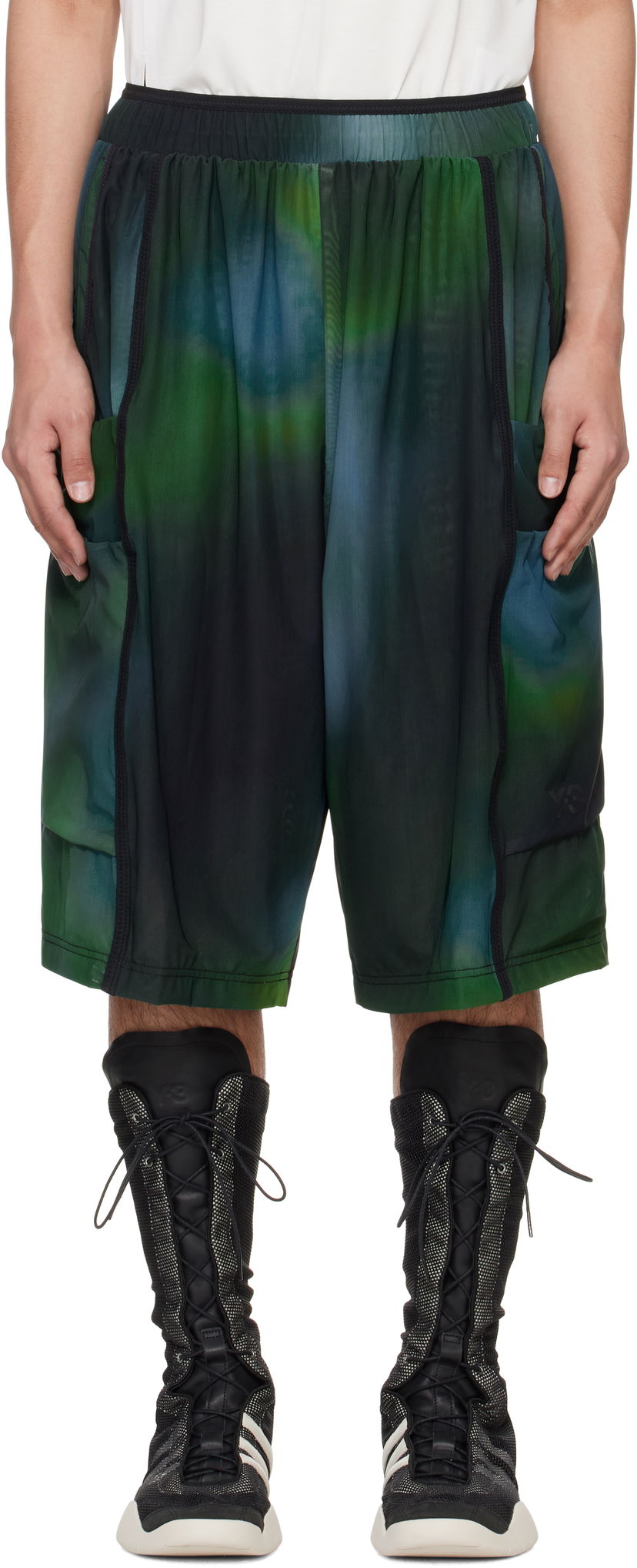 Shorts Y-3 Y-3 Allover Print Mesh Shorts Grøn | JL8302