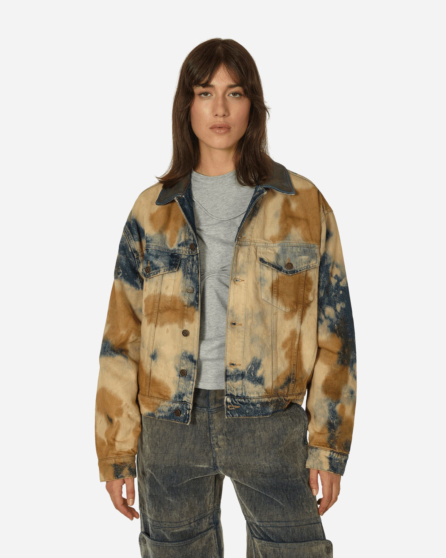 Jakke GUESS Bleached Denim Jacket Acid Savas Wash Flerfarvet | M3BU97D4S12 F33D, 1