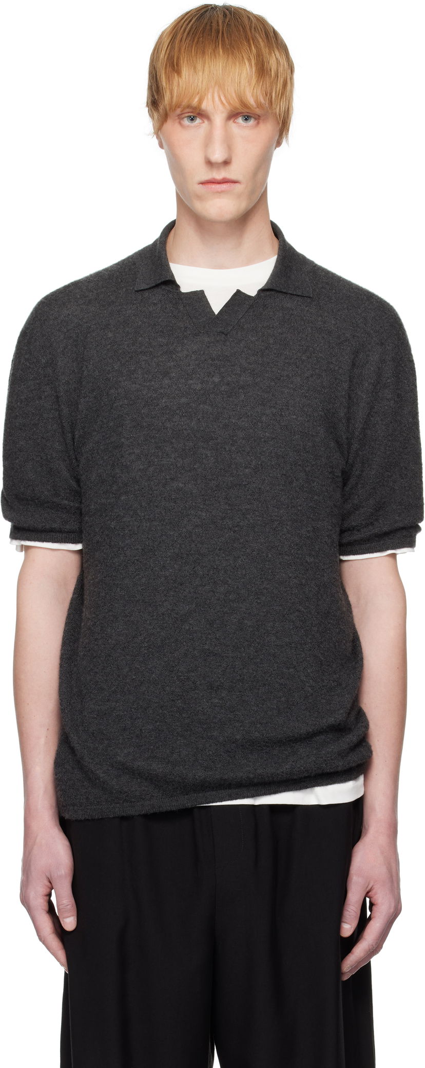 Sweater The Row The Row Isao Knit Polo Grå | 947-Y498