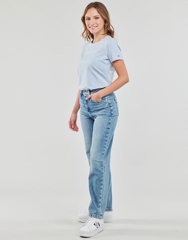 T-shirt Tommy Hilfiger T shirt FROSTED CORP LOGO Turkis | WW0WW38813-0G7, 1