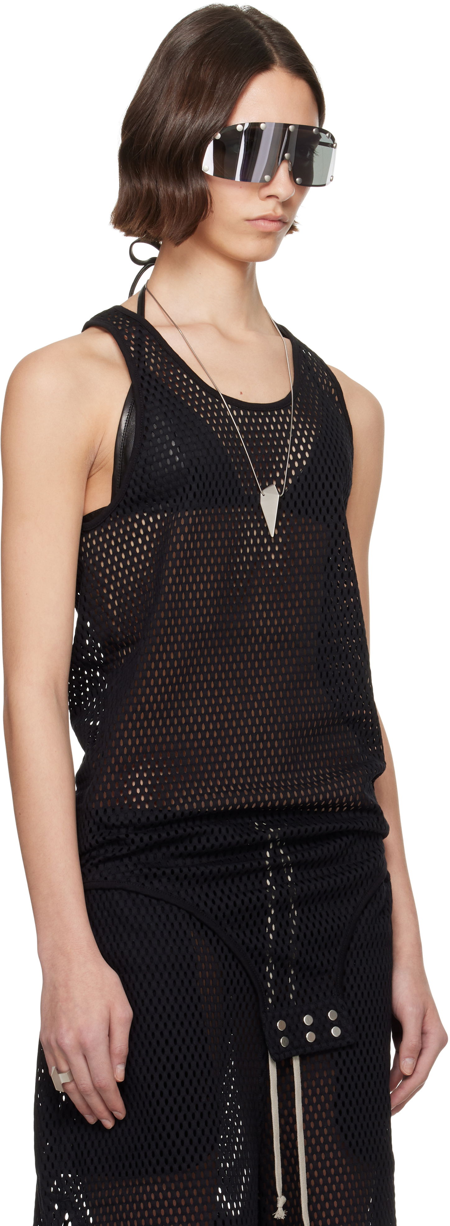 Tanktop Rick Owens Rick Owens Champion Edition Basketball Mesh Tank Top Sort | CW01E1680 CHONET, 1