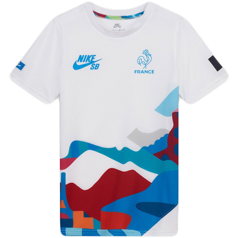 T-shirt Nike SB Parra France Federation Kit Youth Jersey Hvid | CZ9397-100
