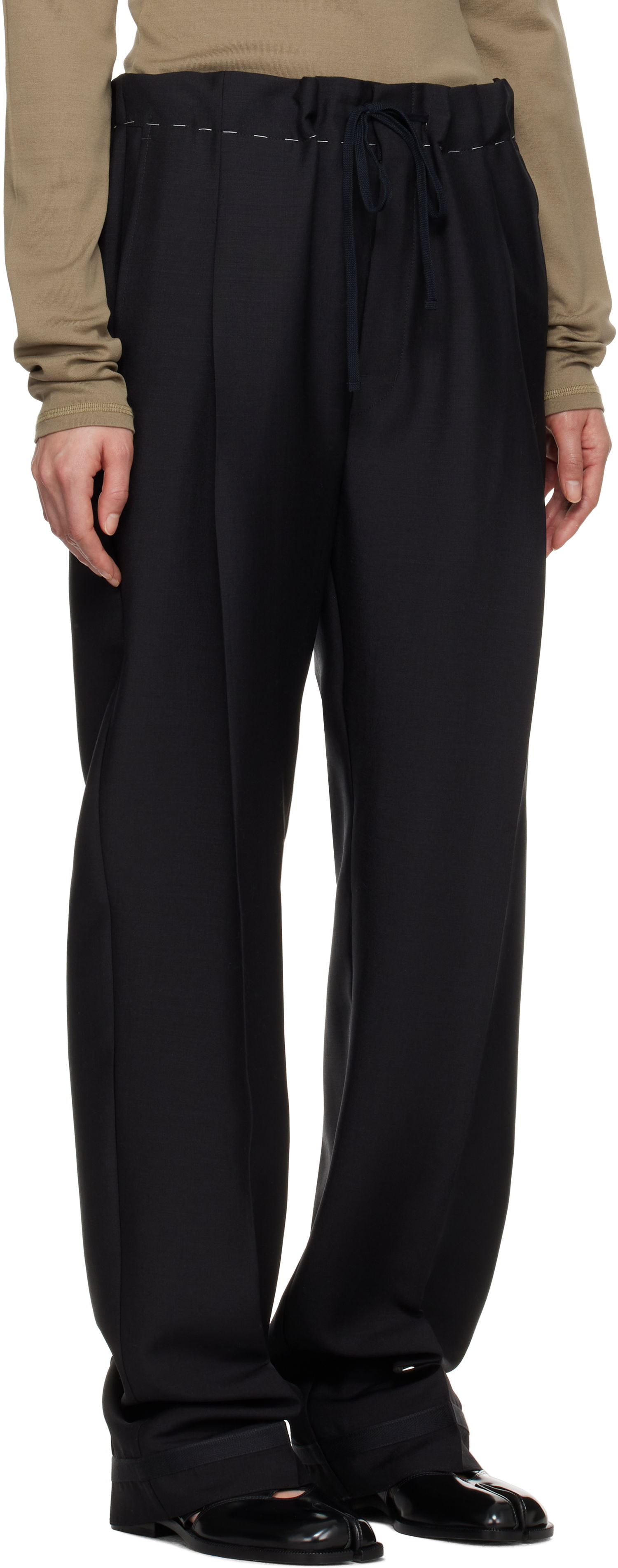 Bukser Maison Margiela Maison Margiela Wool Mohair Drawstring Trousers Sort | S51KA0602 M35301, 1