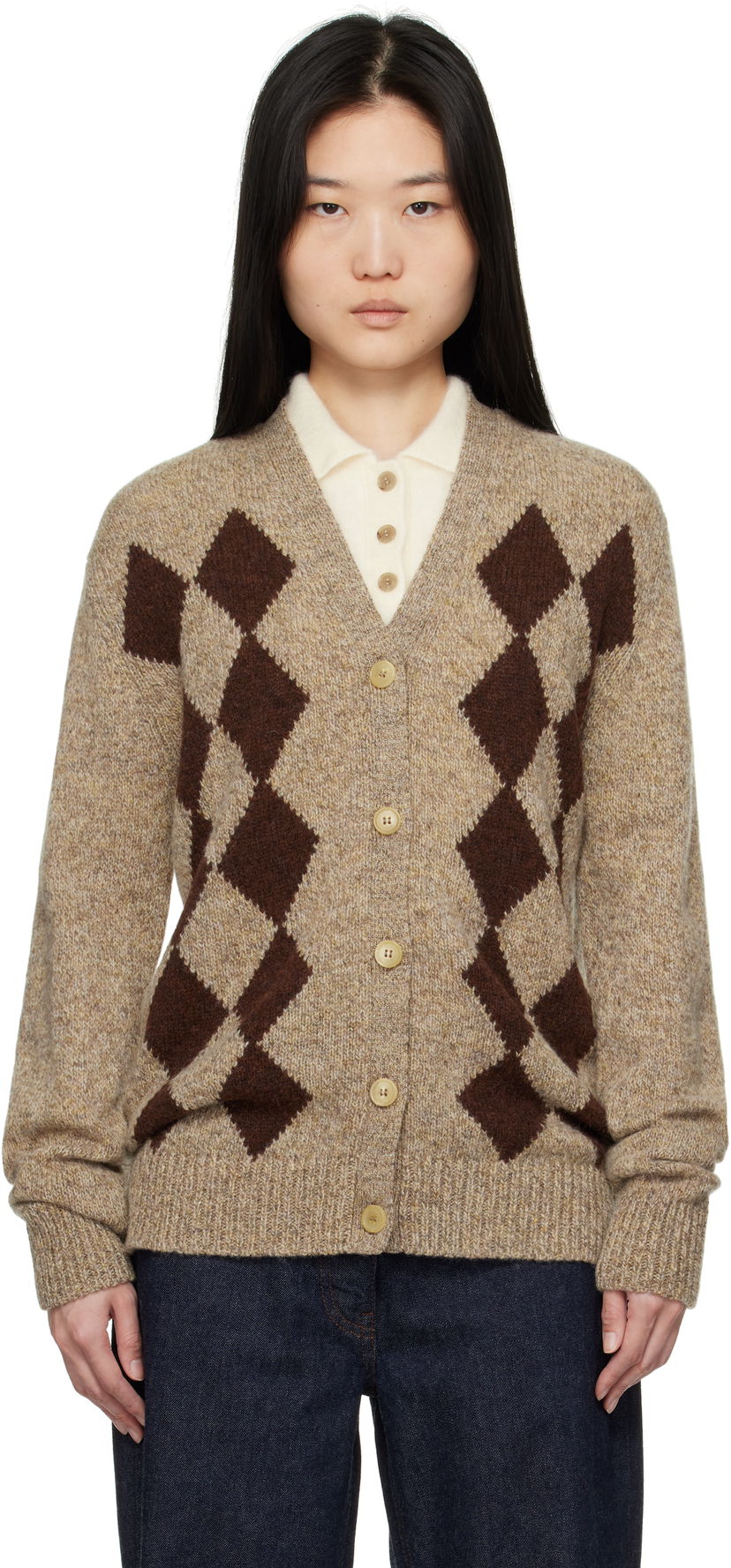 Sweater &Daughter &Daughter Shetland Argyle Cardigan Brun | WLR2304