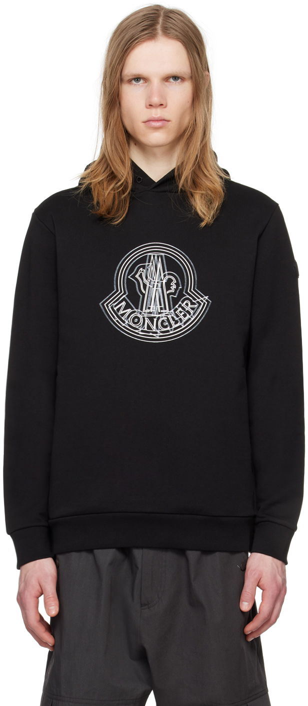 Sweatshirt Moncler Printed Hoodie Sort | J10918G00038809KR