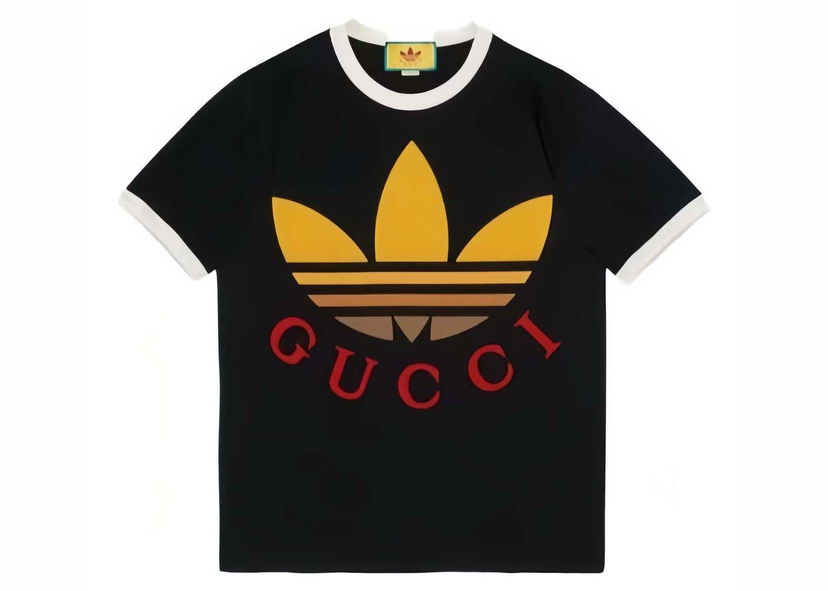 T-shirt Gucci adidas x Logo T-shirt Black Sort | 727694 XJE7J 1152