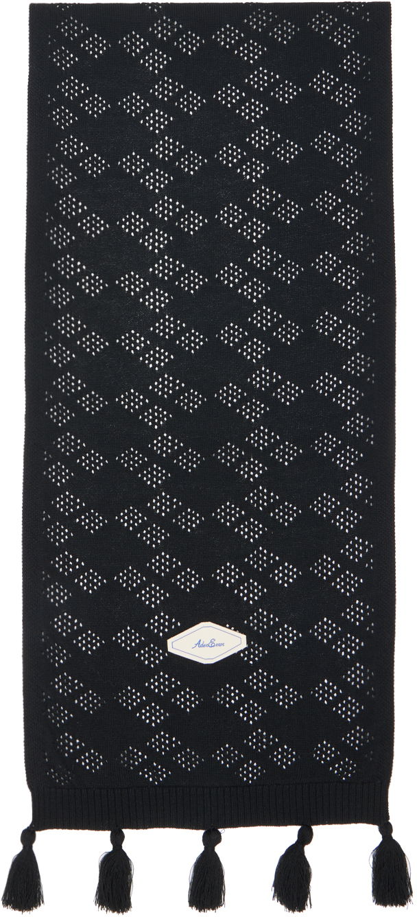 Tørklæde ADER ERROR Knitted Scarf with Tassels Sort | BMADSSAC0402BK