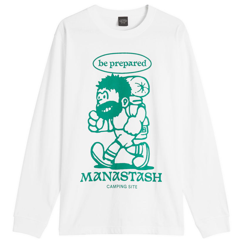 T-shirt Manastash Long Sleeve Be Prepared T-Shirt, Size Large Hvid | 7925130014-030