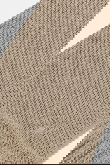 Tørklæde Maison Margiela MM6 Maison Margiela Wool Distressed Fringed Scarf Beige | S52TE0056 M13138, 3
