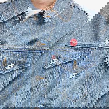 Jakke BBC IceCream ICECREAM Check Lined Denim Trucker Jacket, Size Large Blå | IC24411-BLU, 5