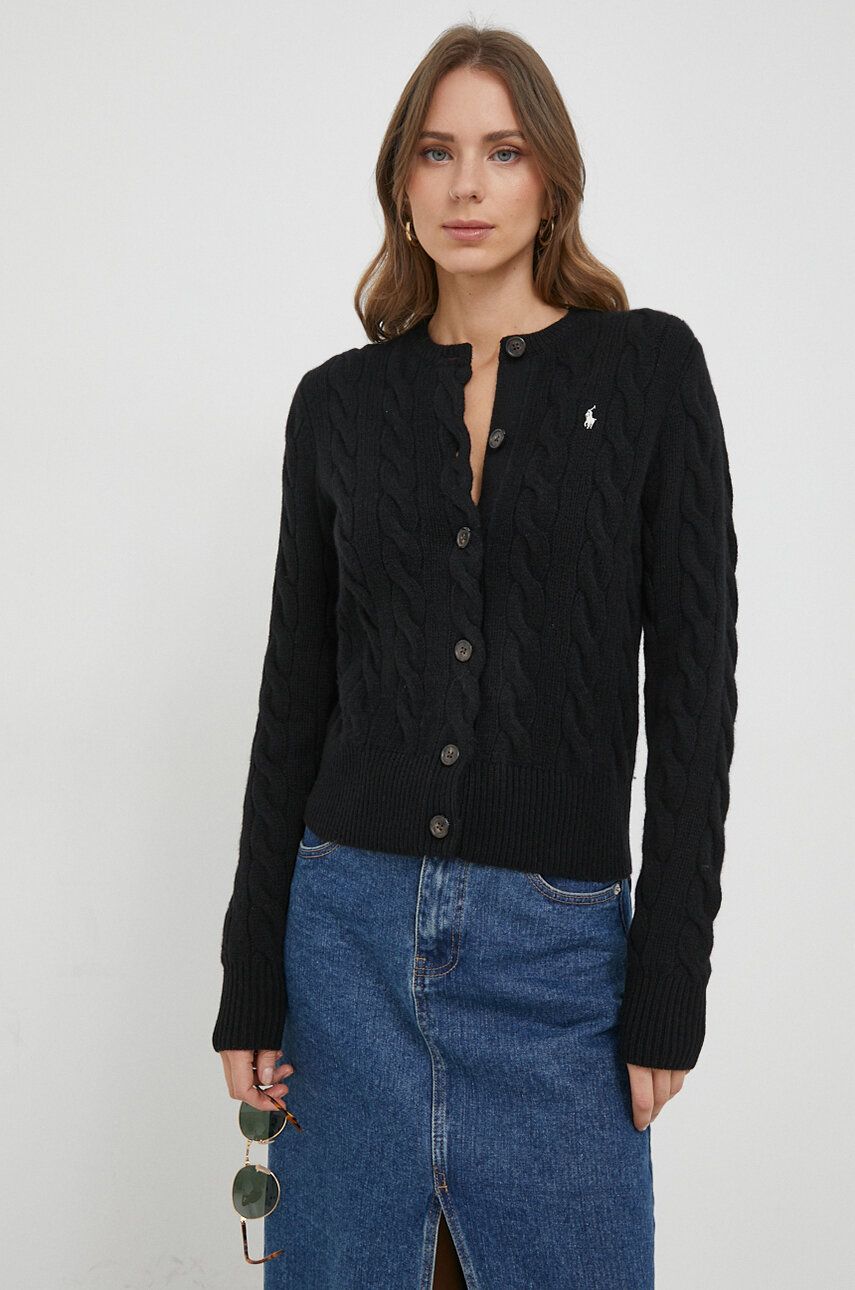 Sweater Polo by Ralph Lauren Cable Knit Cardigan Sort | 211910443, 0