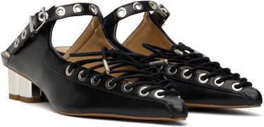 Sneakers og sko GANNI GANNI Oleatex Lace-Up Mules Sort | S2925, 3