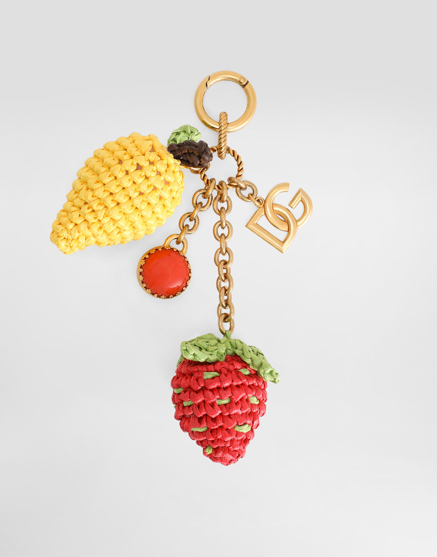 Nøgleringe Dolce & Gabbana Dolce & Gabbana Fruit Shaped Metal and Raffia Keychain Flerfarvet | BI3410AK3748J901, 0