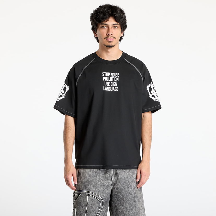 T-shirt Pleasures PLEASURES Pollution Boxy Raglan T-Shirt Sort | P25SU016 BLACK