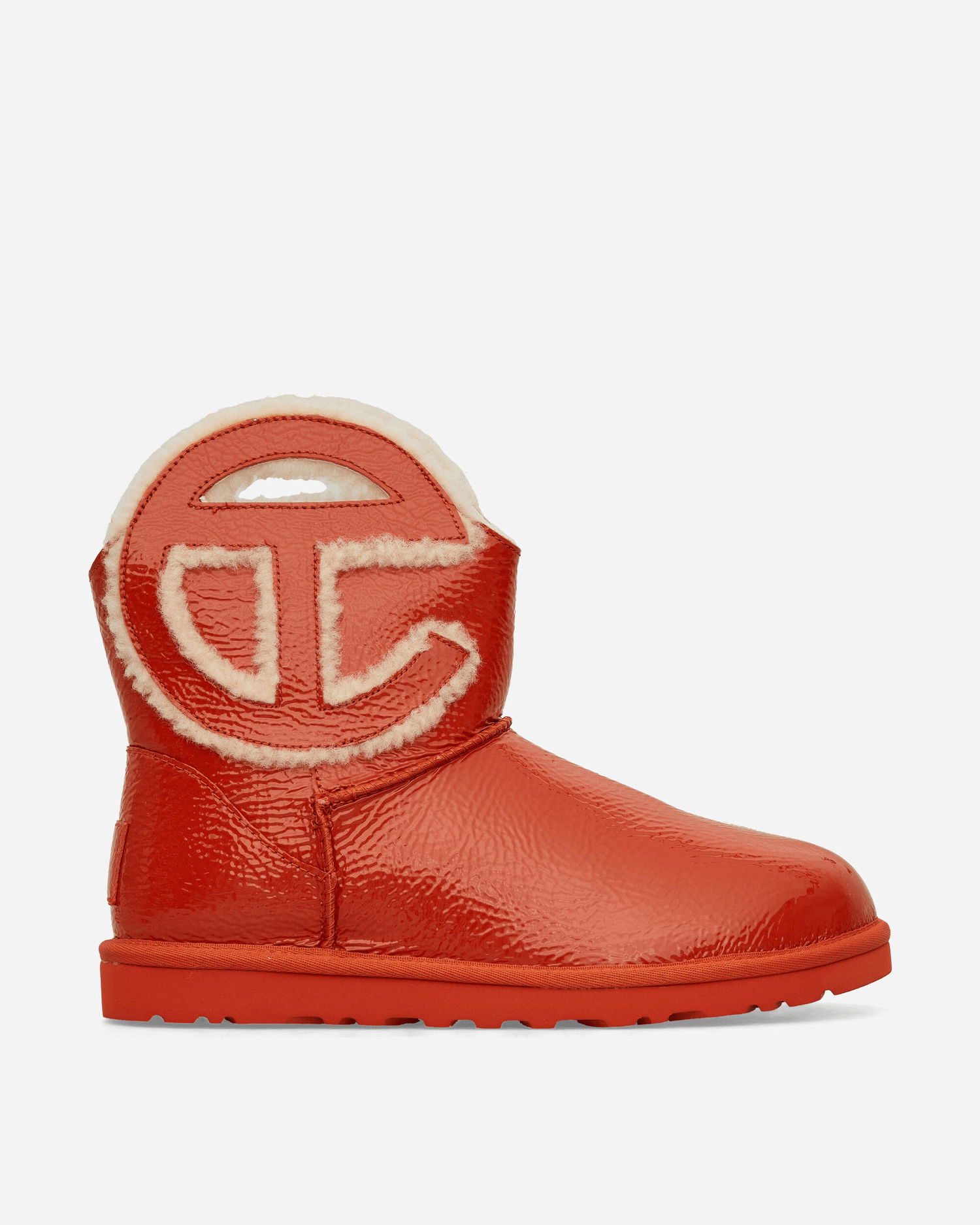 Sneakers og sko UGG Telfar Logo Mini Crinkle Leather Boots Spicy Pumpkin Rød | 1155790 SYP, 1
