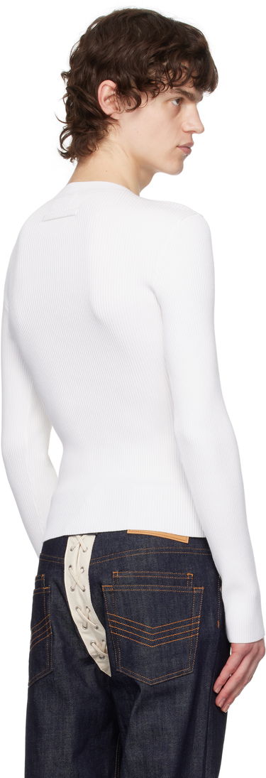 Sweater Jean Paul Gaultier Jean Paul Gaultier 'The Chevrons' Ribbed Sweater Hvid | 25/33-F-TO265-M085-01, 2