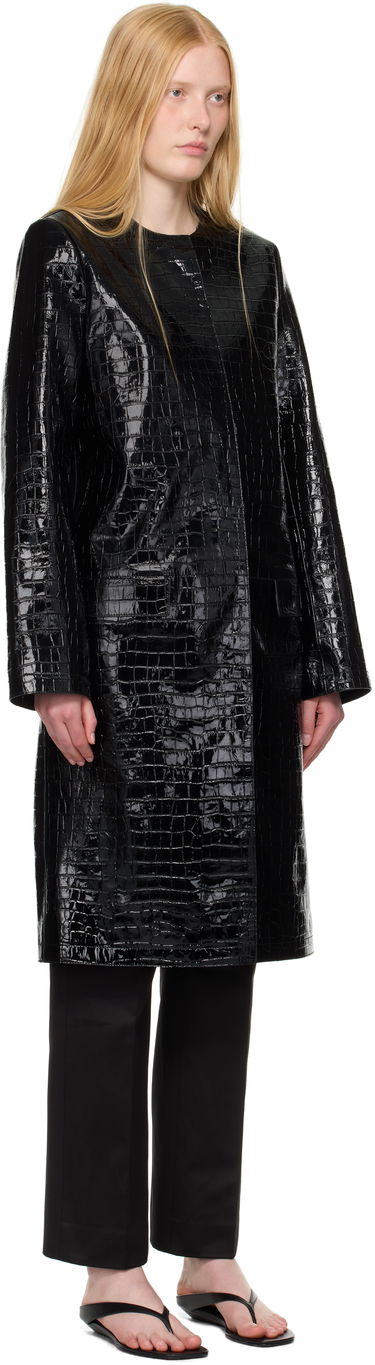 Frakker TOTEME TOTEME Croco-Embossed Leather Coat Sort | 252-WRO0219-LE0129, 4
