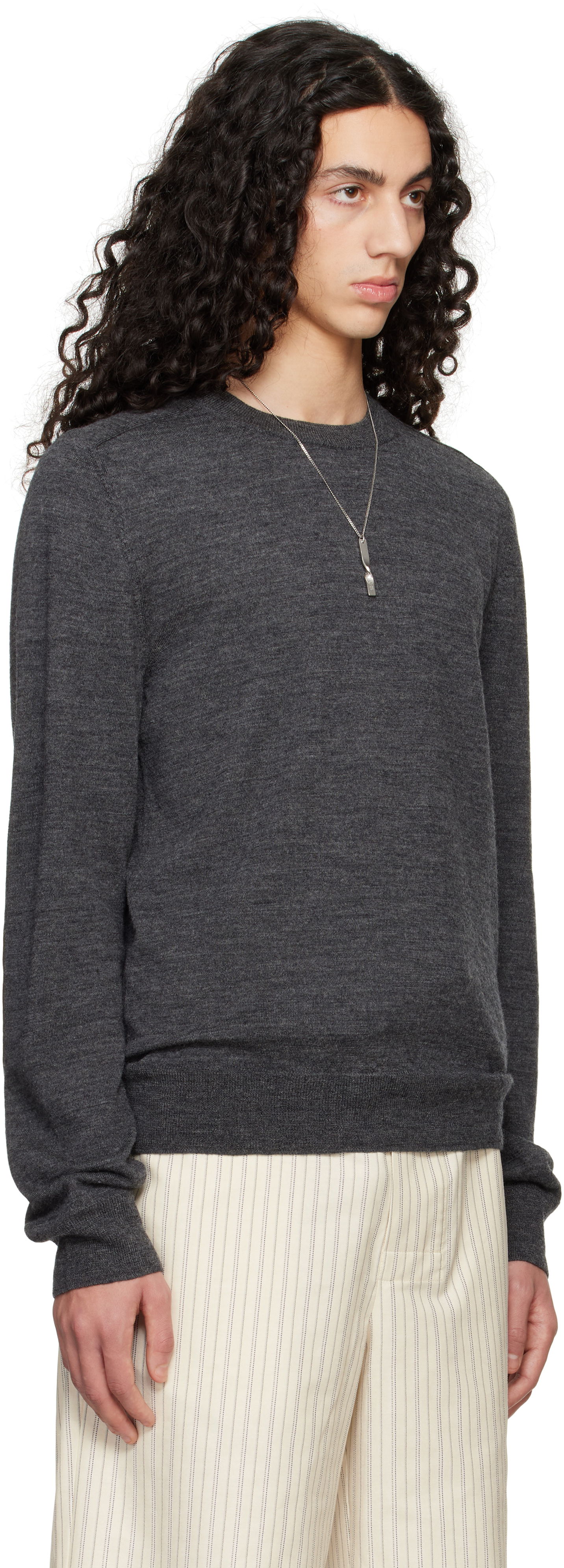 Sweater Maison Margiela Maison Margiela Elbow Patch Sweater Grå | S50HL0041 M13098, 1