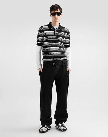 Polo skjorte Dolce & Gabbana Dolce & Gabbana Silk Knit Logo Polo Shirt Sort | GXZ02TJBSN4N0004, 1
