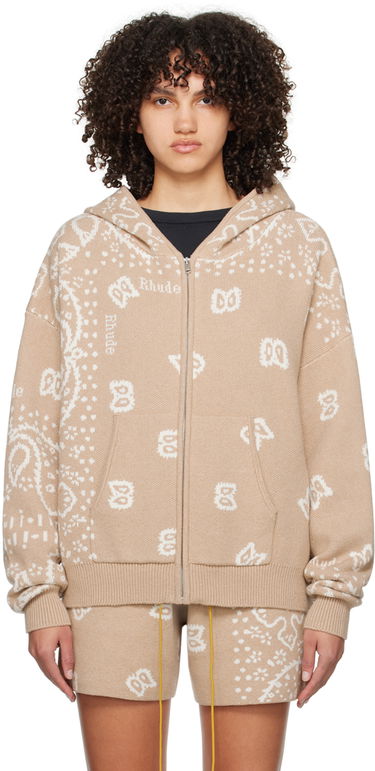 Sweatshirt Rhude Jacquard Hoodie Beige | RHPS24SW02973517, 0