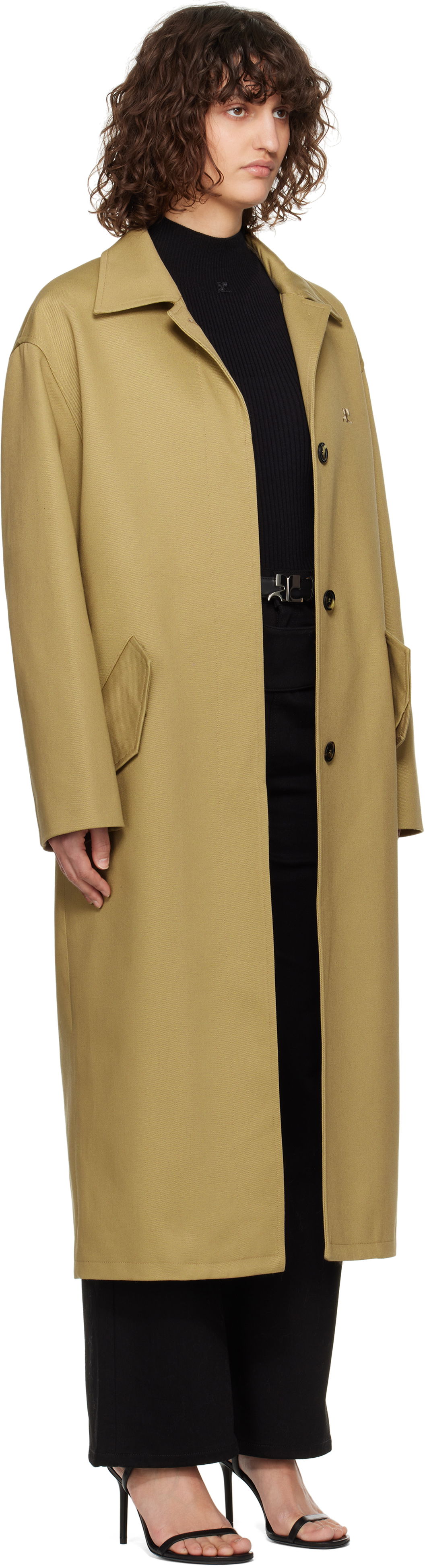 Trenchcoat Courrèges Courrèges Cocoon Coat Grøn | 125CMA196PL0179, 1