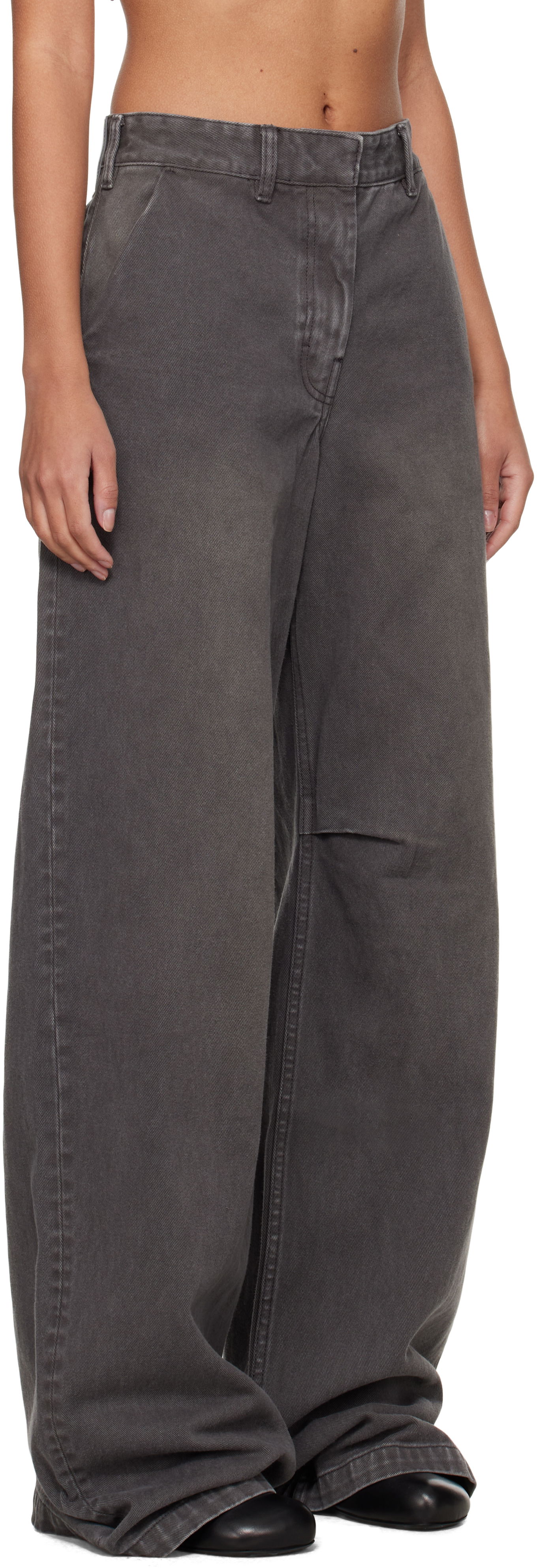 Bukser Entire Studios Entire Studios Dem Wide-Leg Jeans Grå | ES2318SL, 1