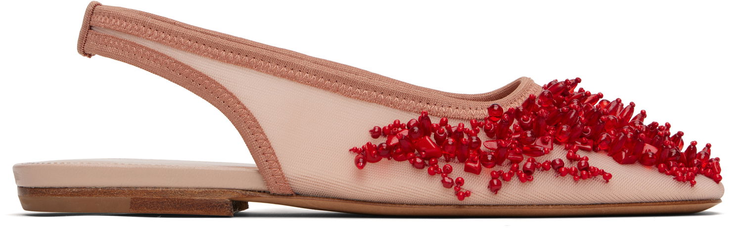 Tilbehør Dries Van Noten Dries Van Noten Slingback Embellished Mesh Flats Lyserød | WS251-1617-803, 0