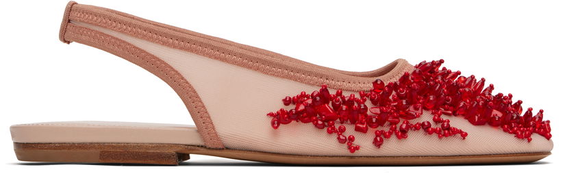 Tilbehør Dries Van Noten Dries Van Noten Slingback Embellished Mesh Flats Lyserød | WS251-1617-803