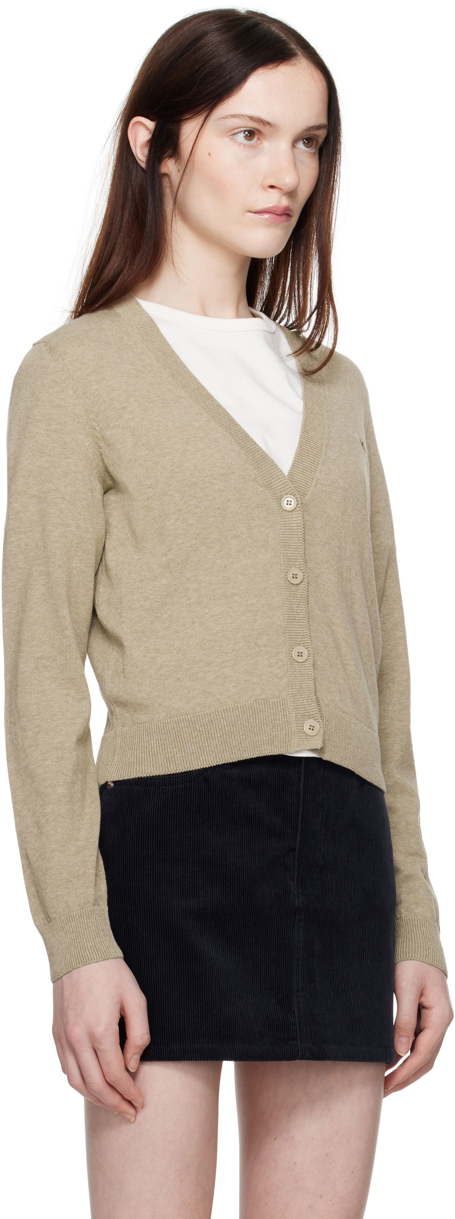 Sweater A.P.C. Josephine Cropped Cardigan Beige | COEZJ-F22316, 1