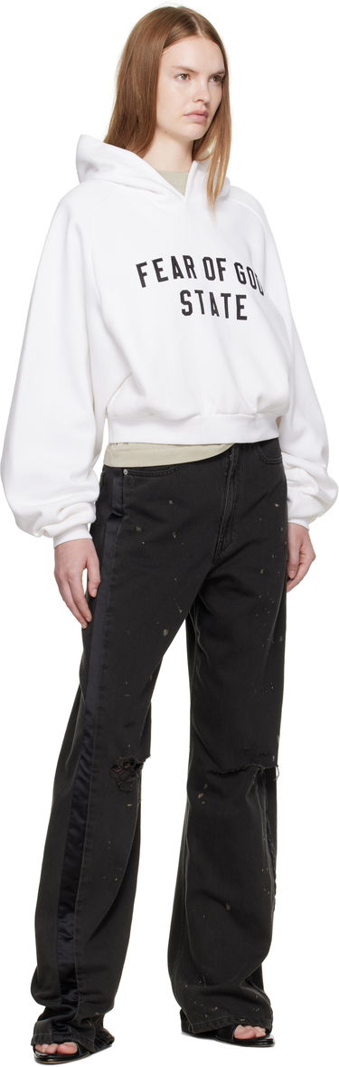 Sweatshirt Fear of God ESSENTIALS Fleece Raglan Hoodie Hvid | 192SP257824FW, 3