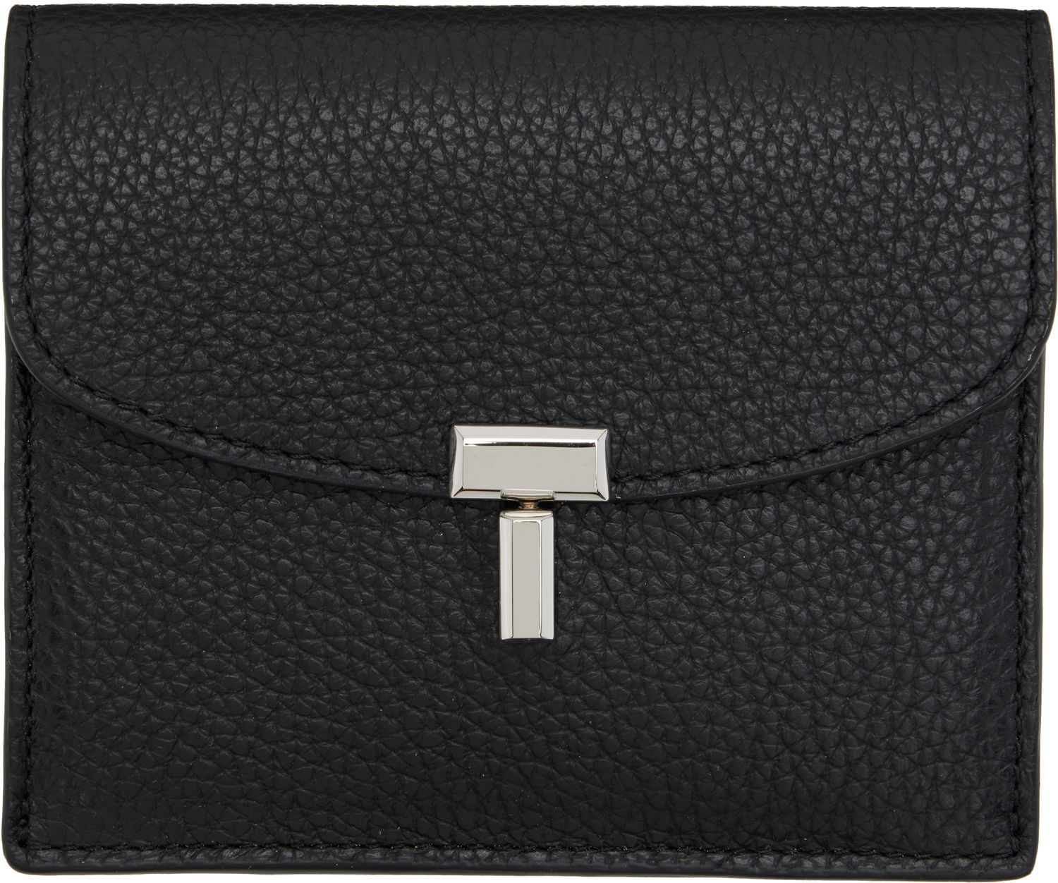 Tegnebog TOTEME TOTEME T-Lock Grained-Leather Card Holder Sort | 253-WAM0042-LE0030, 0
