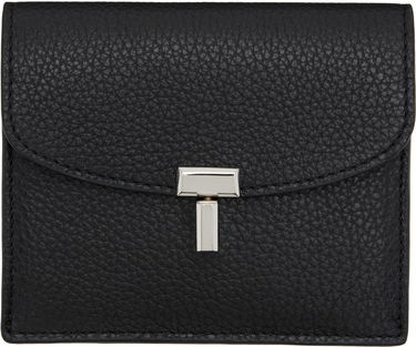 Tegnebog TOTEME TOTEME T-Lock Grained-Leather Card Holder Sort | 253-WAM0042-LE0030, 0