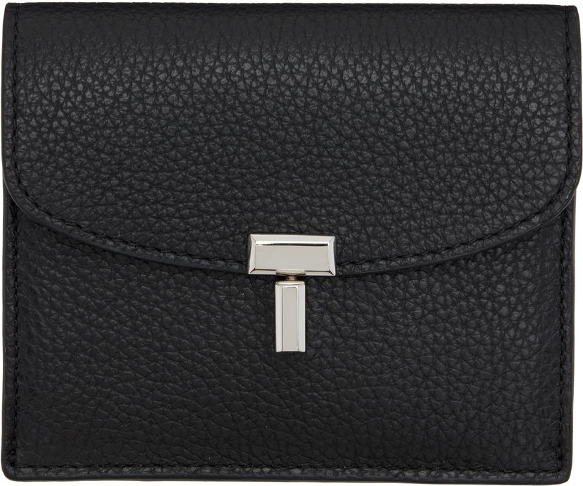 Tegnebog TOTEME TOTEME T-Lock Grained-Leather Card Holder Sort | 253-WAM0042-LE0030