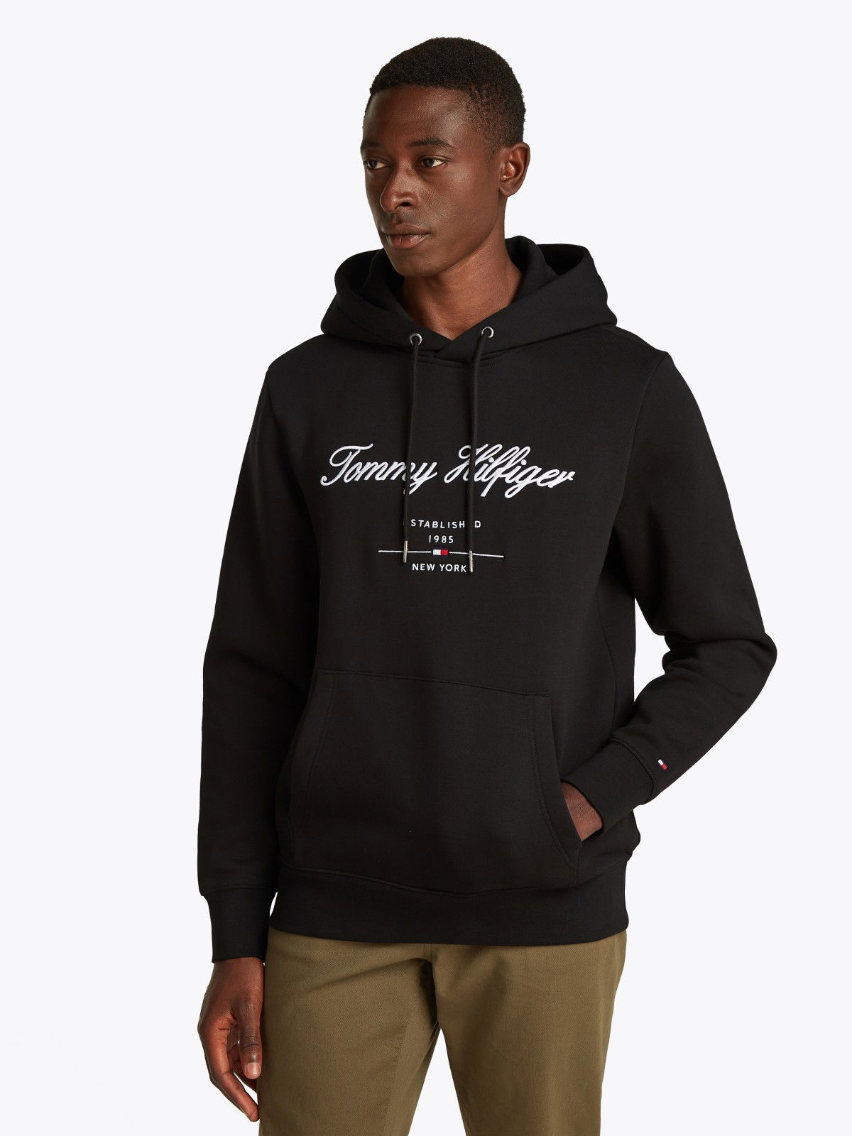 Sweatshirt Tommy Hilfiger Tommy Hilfiger Script Logo Hoodie Sort | MW0MW33631BDS, 0