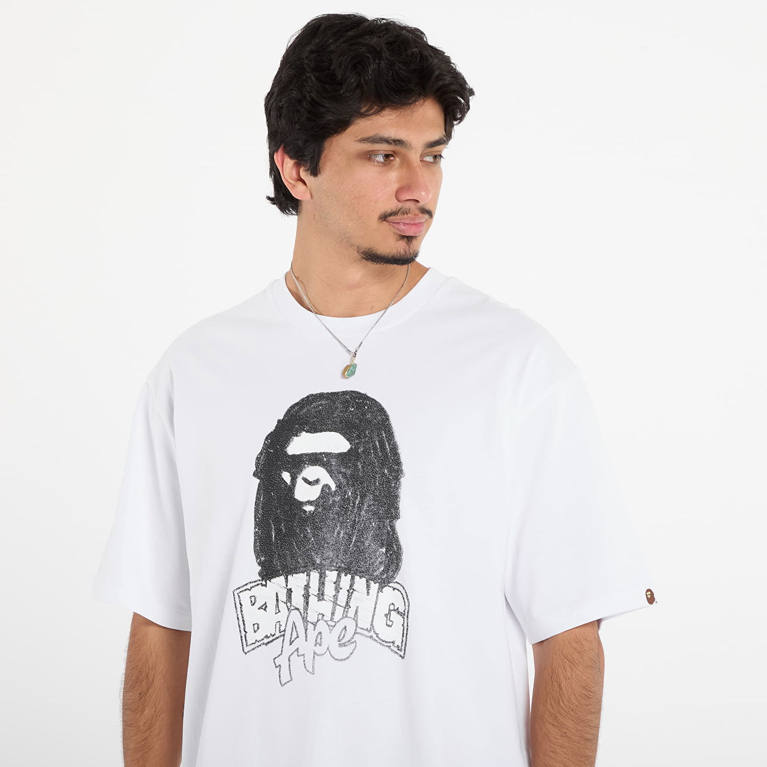 T-shirt BAPE Hand Drawn Ape Head Relaxed Fit T-Shirt Hvid | 001TEL801333MWHT, 1