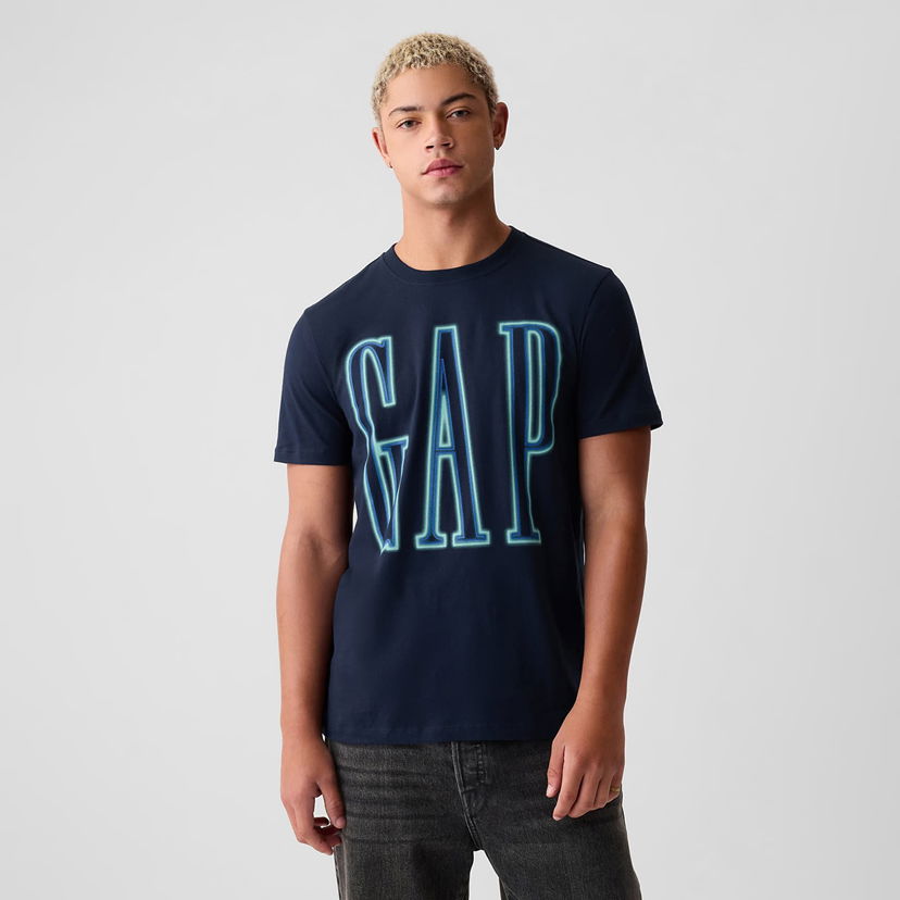 T-shirt GAP Neon Logo Tee Tapestry Navy Sort | 884728-01