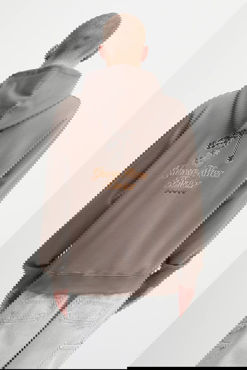 Sweatshirt Drôle de Monsieur Drôle de Monsieur Le Hoodie Grand Hotel Graphic Print Brun | H.HO184.CO127, 0