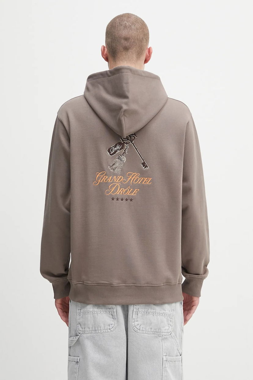 Sweatshirt Drôle de Monsieur Drôle de Monsieur Le Hoodie Grand Hotel Graphic Print Brun | H.HO184.CO127