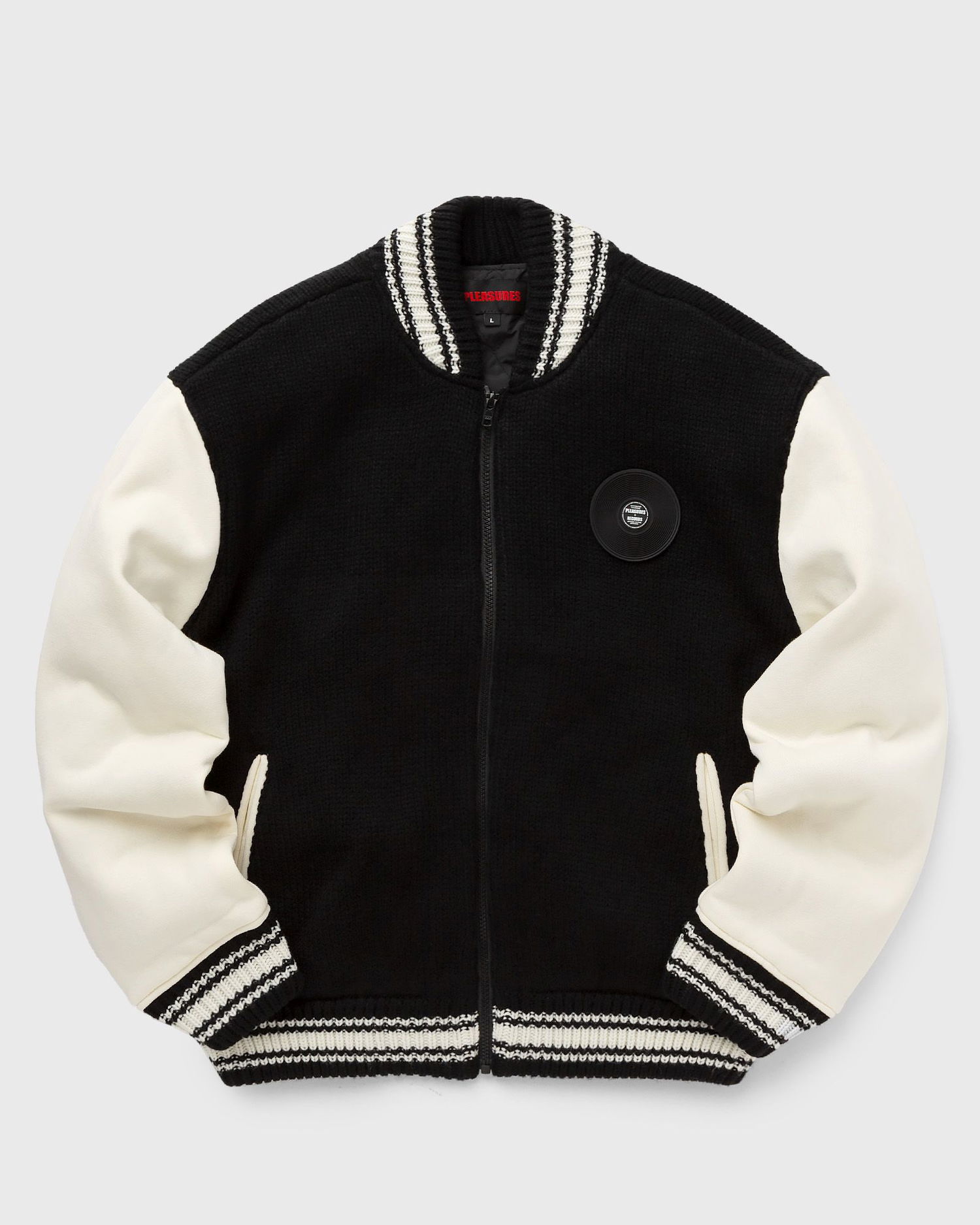 Bomberjakke Pleasures Smoke Knitted Varsity Jacket Sort | P23W035-BLACK, 0