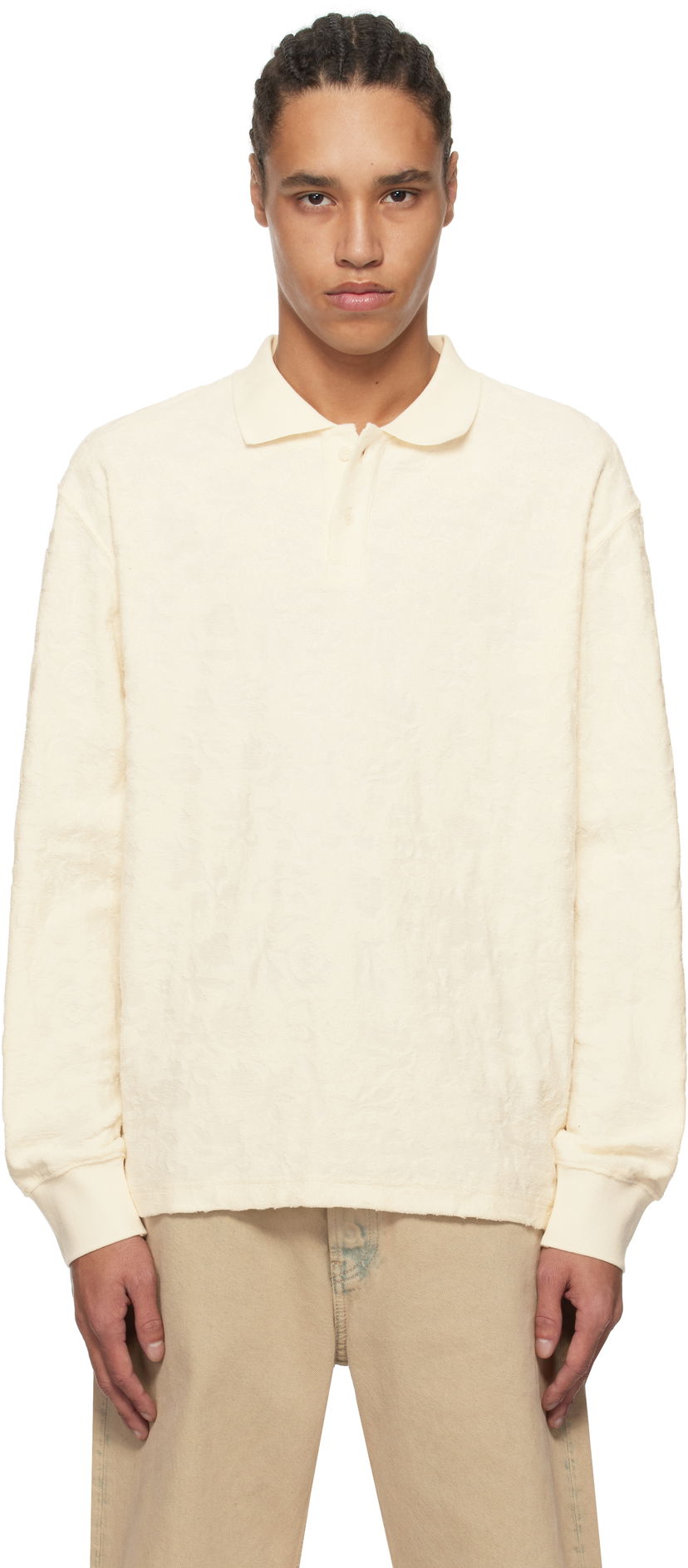 Polo skjorte Soulland Soulland Robert Plush Long Sleeve Polo Hvid | 51000-1308
