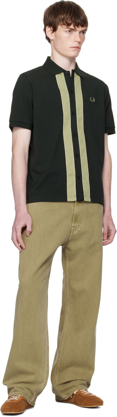 Polo skjorte Fred Perry Fred Perry Chenille Tape Button Through Polo Grøn | M9907, 3